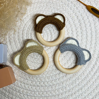 Bear Ears Teething Ring - The Yarn Toys