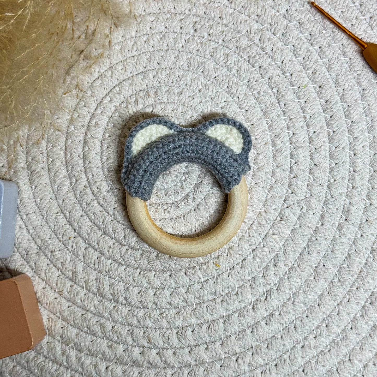 Bear Ears Teething Ring - The Yarn Toys