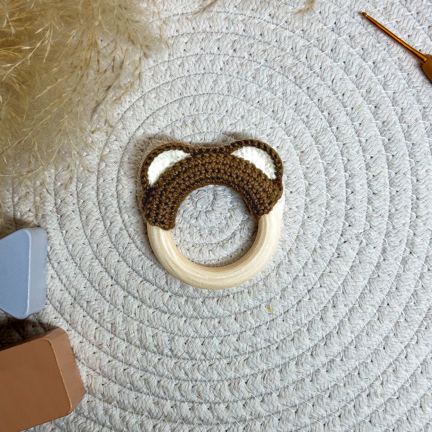 Bear Ears Teething Ring - The Yarn Toys