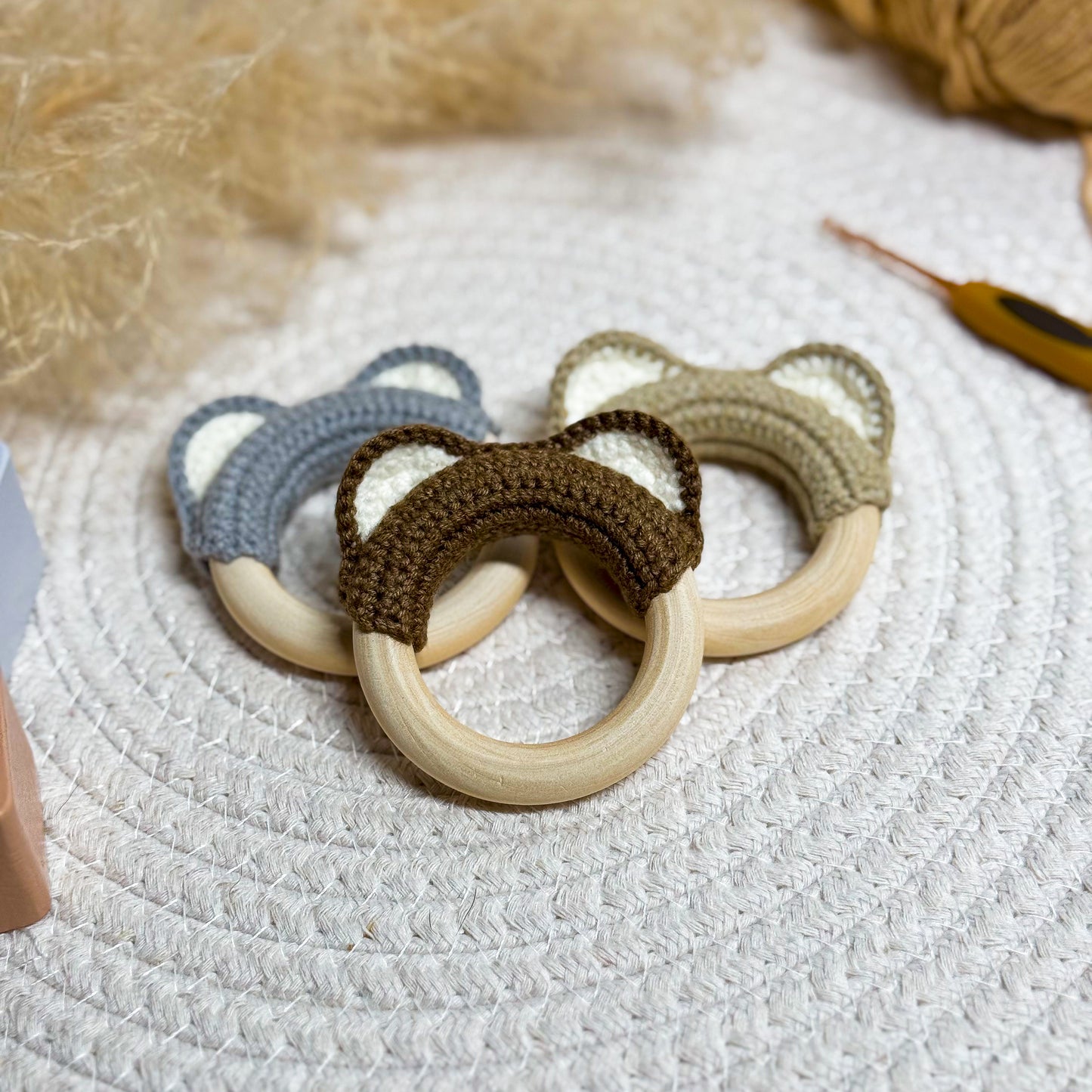 Bear Ears Teething Ring - The Yarn Toys