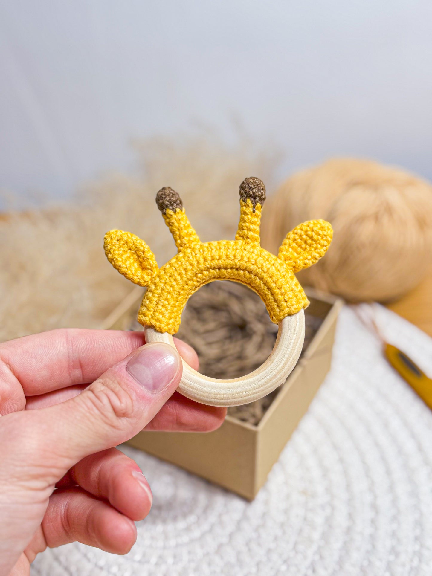 Giraffe Teething Ring - The Yarn Toys