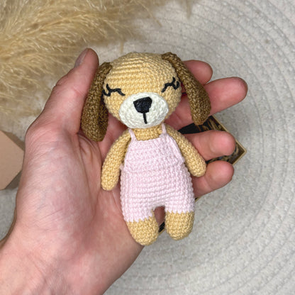 Cute Crochet Dog Soft Toy for Girl – Handmade, Safe & Eco-Friendly Baby Gift