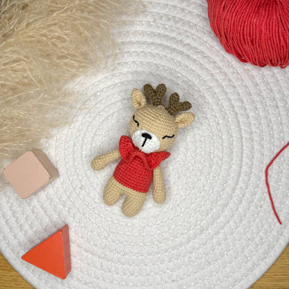 Handmade Crochet Deer Soft Toy - Perfect Baby Gift, Eco-Friendly Plush