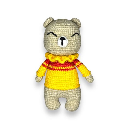 Handmade Crochet Teddy Bear Soft Toy - Eco-Friendly, Cuddly Baby Gift