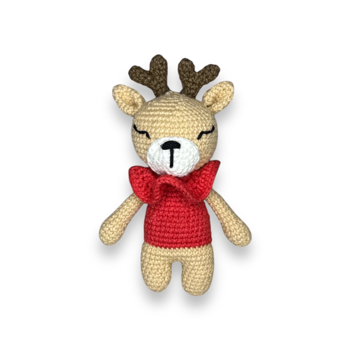 Handmade Crochet Deer Soft Toy - Perfect Baby Gift, Eco-Friendly Plush